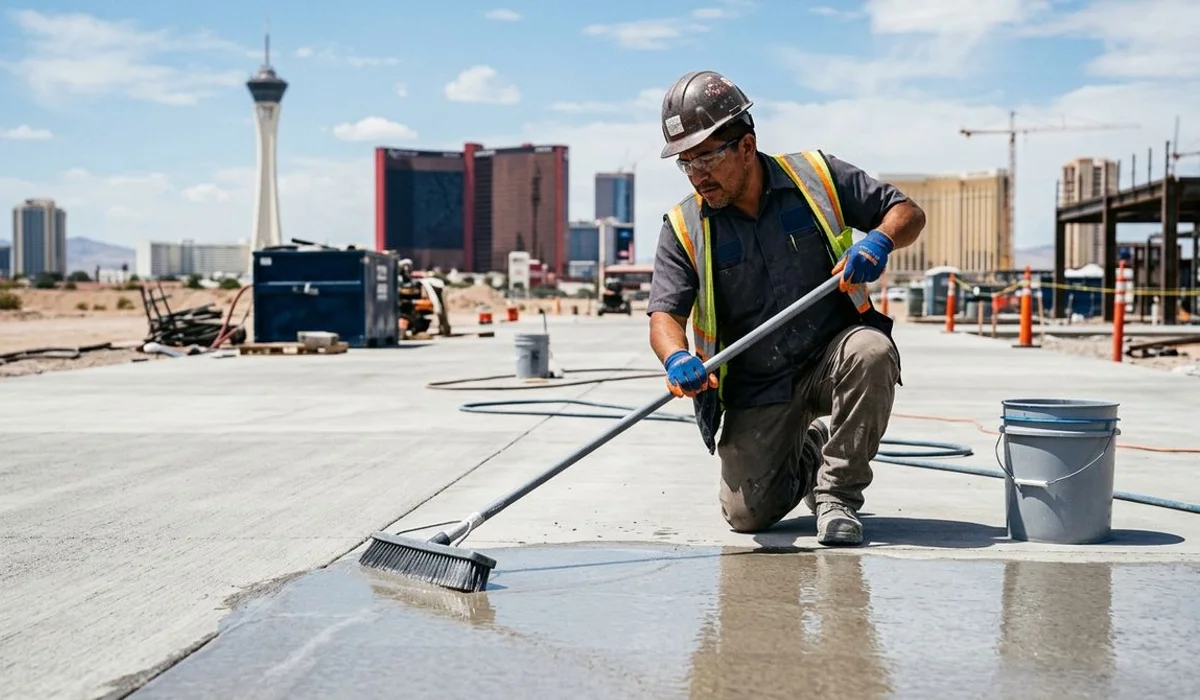 Applicator sealing clean concrete